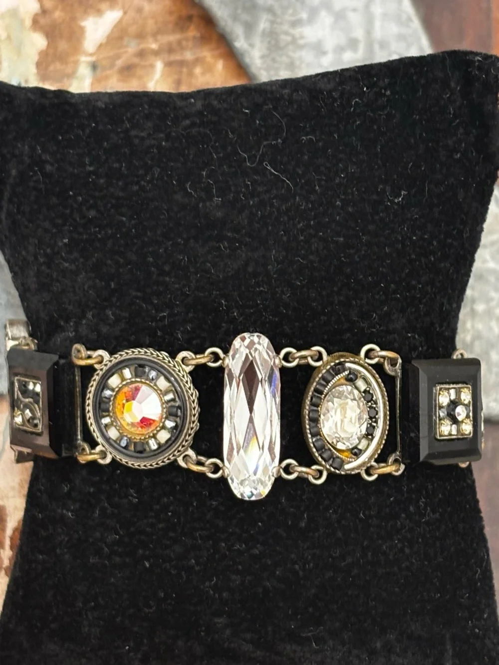 FireFly Black Clean and Iridescent Crystal Bracelet